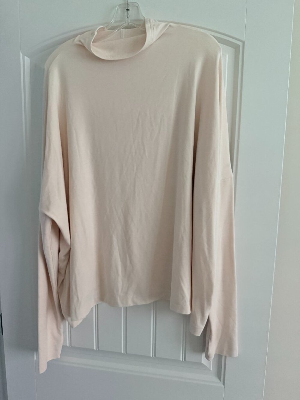 Free People Movement Flow Layer Mock Neck Top Cream Cloud - Size Large - NWT